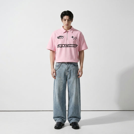 Racing Be Autyst Quarter Zip Pink T-Shirt