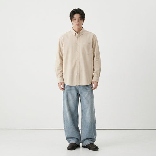 Drug Be Autyst Beige Stripe Shirt